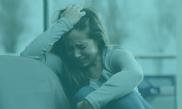 Sad woman crying